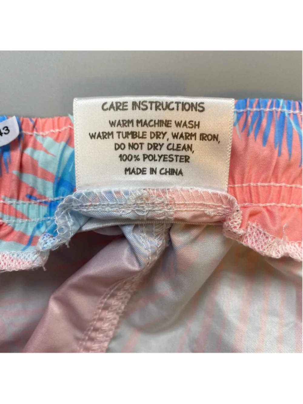 Boardies Swim Trunks Mens XL Pink Blue Palm Coastal Beach California Preppy